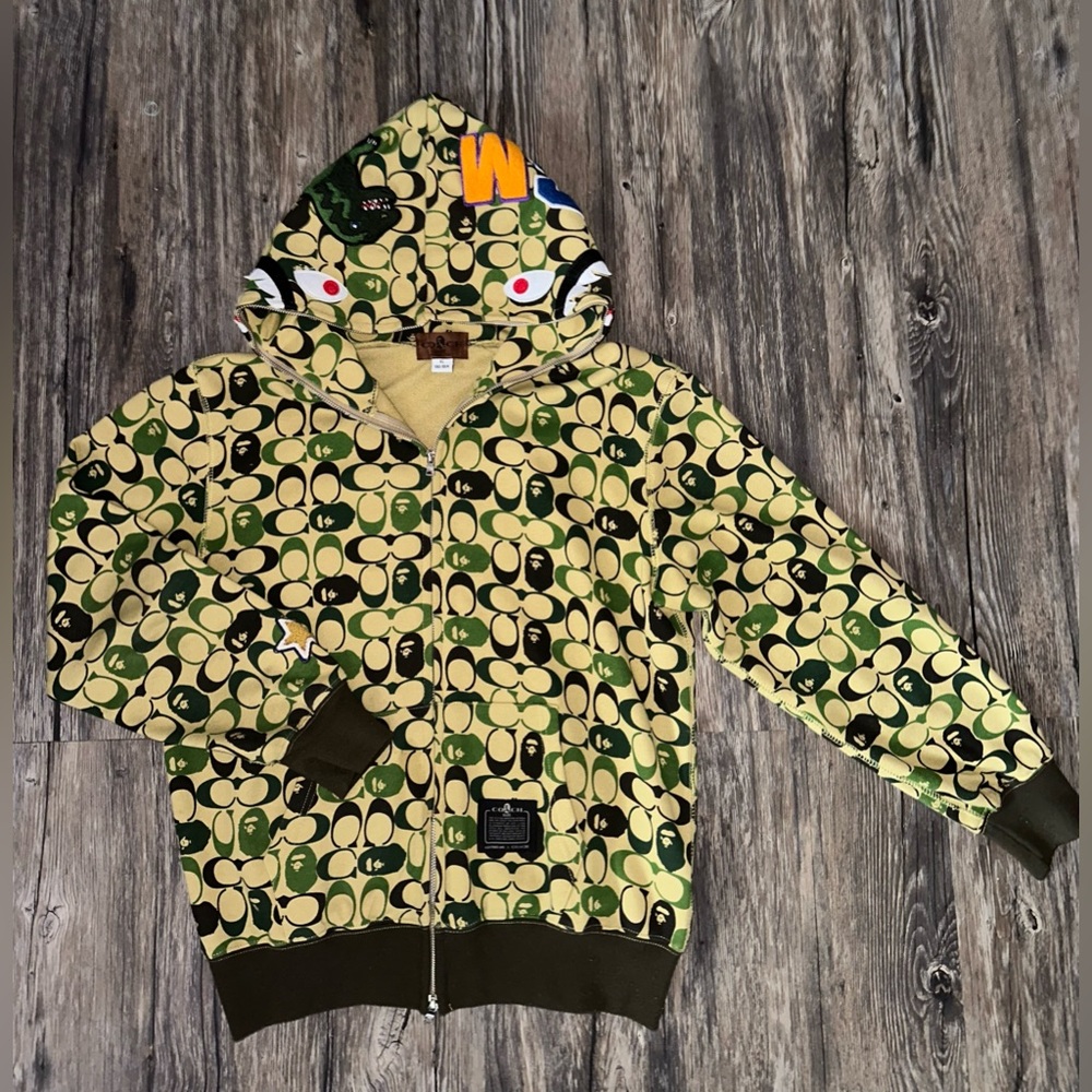 COACH X BAPE ZIP UP HOODIE
